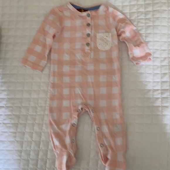 7 For All Mankind Baby Other - 7 for all Mankind Baby pink plaid onesies Sz 0-3m